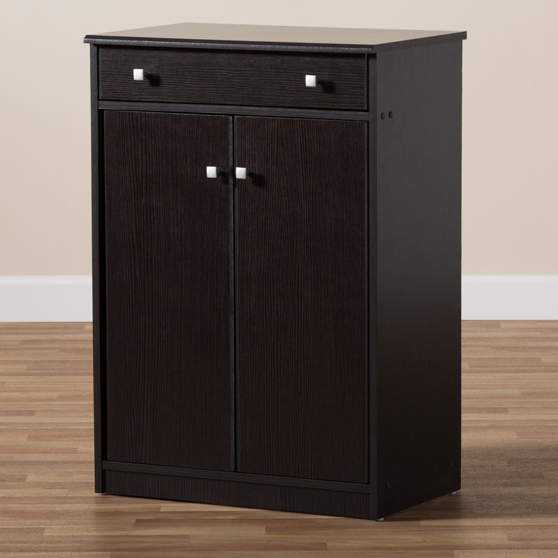 Dariell Shoe Cabinet in Modern Wenge Brown Finish for Stylish Storage Solutions