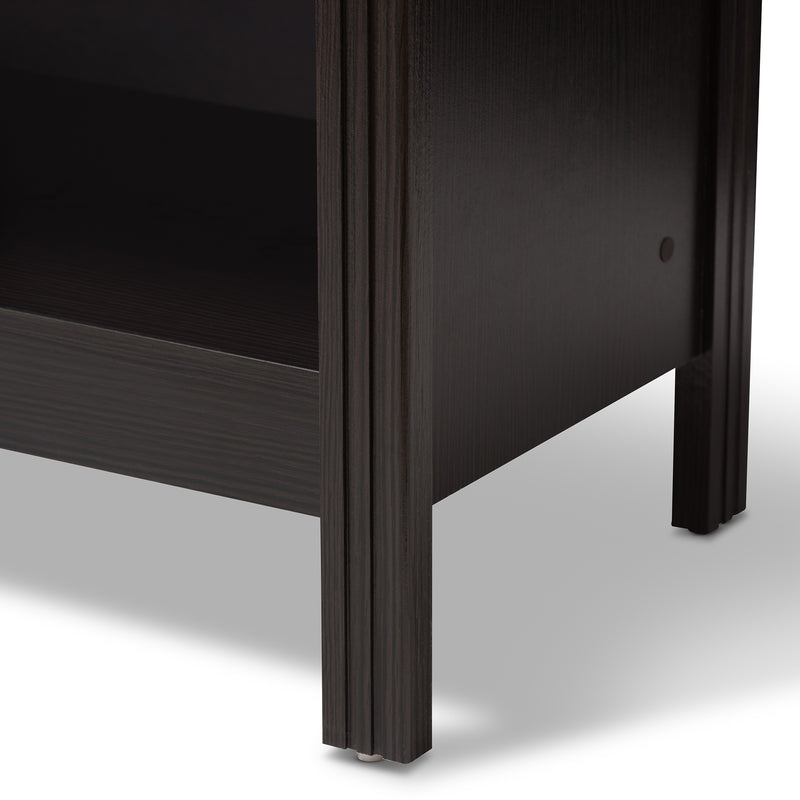 Callie TV Stand Modern Contemporary Wenge Brown Finished Entertainment Center with Storage for Living Room