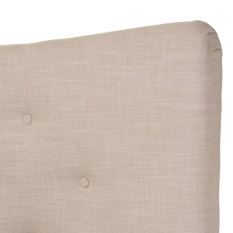 Hannah Platform Bed - Mid-Century Modern Beige Linen