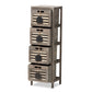 Valko Modern Grey Wood Storage Unit with Four Baskets for Stylish Organization and Home Décor