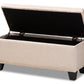 Fera Ottoman Modern and Contemporary Beige Fabric Upholstered Storage