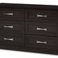 Colburn Dresser - Modern and Contemporary 6-Drawer Dark Brown Finish Wood Storage