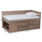 Levon Twin Size Storage Bed - Modern Design with Antique Oak Finish and 4 Drawers for Enhanced Organization