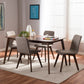 Sugar Dining Set Mid-Century Modern Dark Grey Fabric Upholstered Walnut Wood Finished 5-Piece