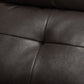 Roland Sectional Sofa Modern Dark Brown Faux Leather 2-Piece Design with Recliner and Storage Chaise for Comfort and Style