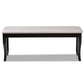 Cornelie Dining Bench Modern Contemporary Transitional Grey Fabric Upholstered Dark Brown Finished Wood