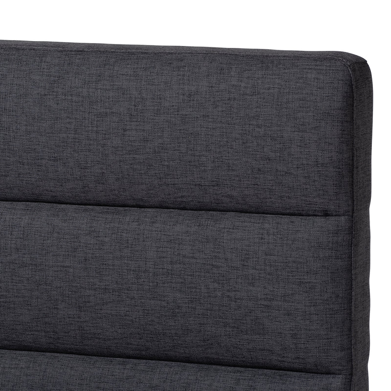 Erlend Platform Bed - Mid-Century Modern Dark Grey Fabric Upholstered