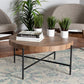 Umar Coffee Table - Modern Industrial Design with Walnut Brown Wood and Black Metal Frame for Stylish Living Room Decor