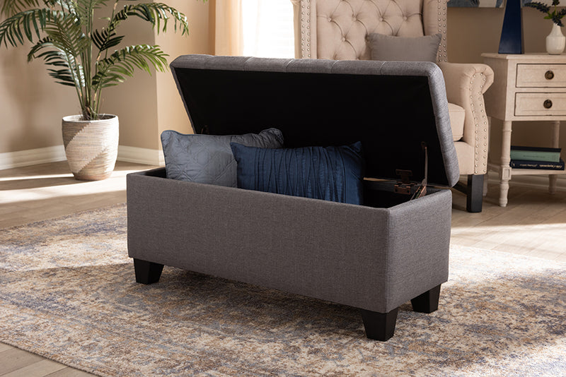 Fera Ottoman Modern and Contemporary Beige Fabric Upholstered Storage