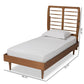 Rayna Twin Size Platform Bed - Mid-Century Modern Walnut Brown Wood, Stylish and Durable Bedroom Furniture