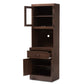 Laurana Kitchen Cabinet Modern and Contemporary Dark Walnut Finish with Hutch