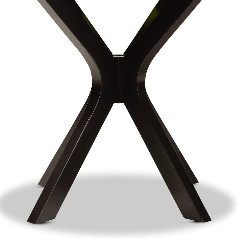 Kenji Dining Table Modern and Contemporary Dark Brown Finished 35-Inch Wide Round Wood