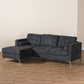 Mireille Sectional Sofa Modern and Contemporary Dark Grey Fabric Upholstered