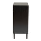 Maureen Storage Cabinet Mid-Century Modern Espresso Brown Wood and Rattan 2-Door Design for Stylish Organization