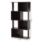 Riva Bookshelf Modern Dark Brown Geometric Wood Design for Stylish Home Storage and Display