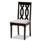 Imogen 5-Piece Dining Set Modern Grey Fabric Upholstered Chairs with Dark Brown Finished Wood Table