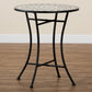 Callison Outdoor Dining Table - Modern Design with Black Metal Frame and Multi-Colored Glass Top for Stylish Patio Dining