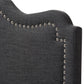 Nadeen Headboard - Modern and Contemporary Dark Grey Fabric