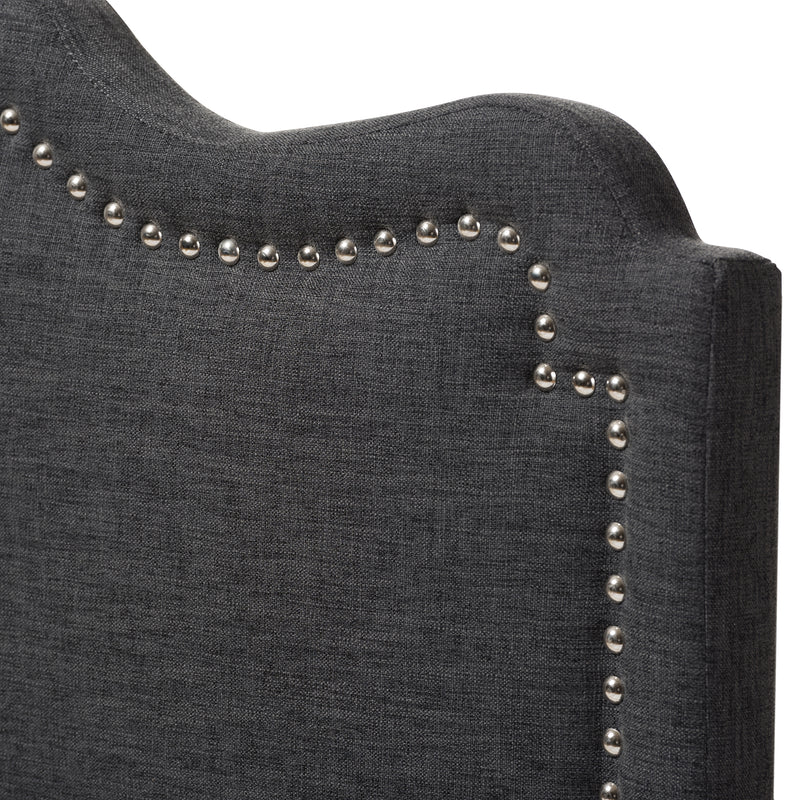 Nadeen Headboard - Modern and Contemporary Dark Grey Fabric