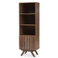 Ashfield Mid-Century Modern Bookcase in Walnut Brown Finished Wood - Stylish Storage Solution for Home or Office with Sleek Lines and Ample Shelves