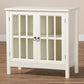 Kendall Kitchen Storage Cabinet Classic White Finished Wood with Glass Doors for Stylish Organization and Display