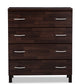 Maison Storage Chest Modern and Contemporary Oak Brown Finish Wood 4-Drawer