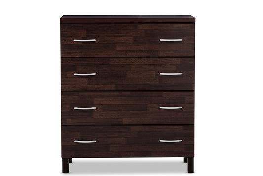 Maison Storage Chest Modern and Contemporary Oak Brown Finish Wood 4-Drawer