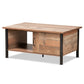 Vaughan Coffee Table - Modern Two-Tone Rustic Oak in Brown and Black Finish, Stylish Wood Design for Living Room Decor