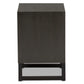 Parris Nightstand Rustic Grey Wood and Black Metal 2-Drawer Bedroom Furniture with Modern Design