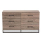 Daxton 6-Drawer Dresser in Rustic Oak Finish, Stylish Storage Solution for Modern Bedroom Furniture