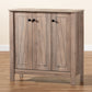 Derek Shoe Cabinet - Modern Rustic Oak Finished Wood with 3 Doors for Stylish Storage Solutions