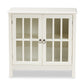 Kendall Kitchen Storage Cabinet Classic White Finished Wood with Glass Doors for Stylish Organization and Display