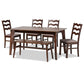 Dulce 6-Piece Dining Set in Grey and Cappuccino - Mid-Century Modern Design