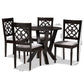 Alma Dining Set Modern 5-Piece Grey Fabric Upholstered with Dark Brown Finished Wood