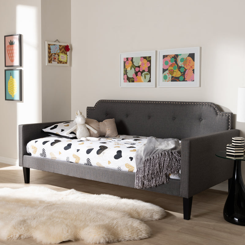 Packer Twin Size Sofa Daybed Modern Grey Fabric Upholstered Design for Versatile Living Spaces