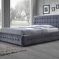 Margaret Queen Platform Bed Modern Contemporary Grey Velvet Button-Tufted Design for Stylish Bedroom Decor