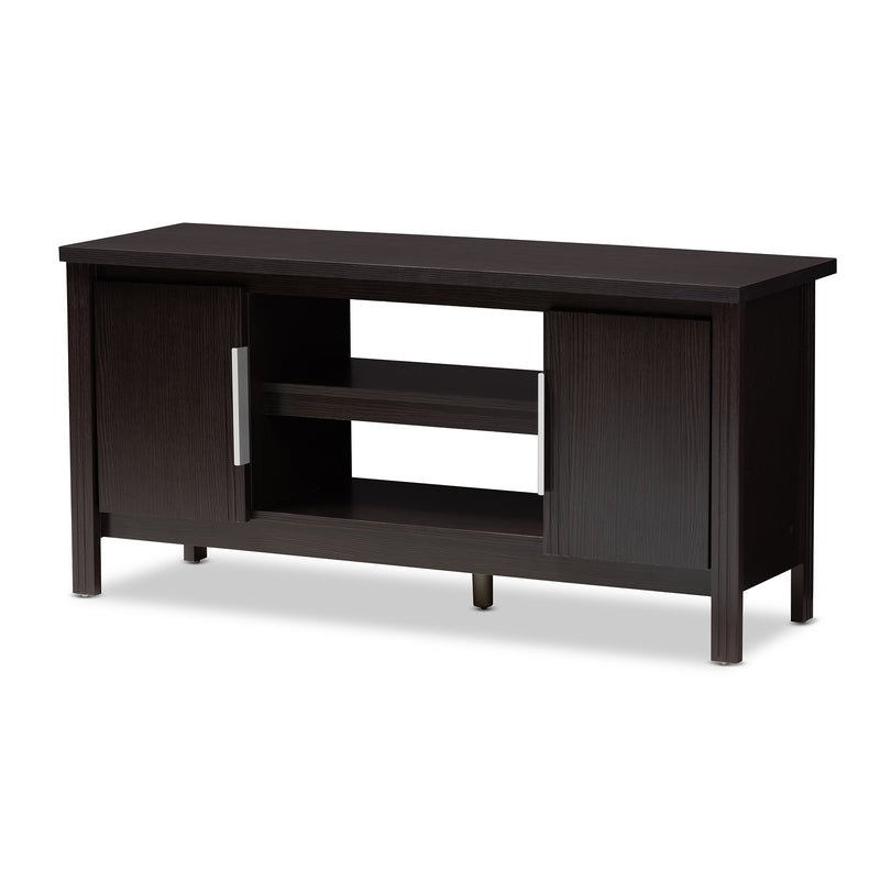 Marley TV Stand Modern Contemporary Wenge Brown Finish for Stylish Living Room Storage and Entertainment Solutions