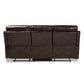 Byron Reclining Sofa Modern Dark Brown Faux Leather Upholstered 3-Seater Couch for Living Room Comfort and Style