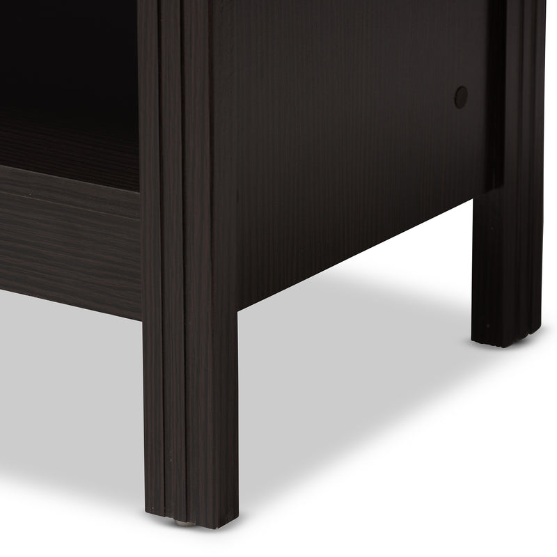 Sloane Modern TV Stand in Wenge Brown Finish with Storage and Cable Management Solutions