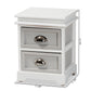 Cachet Modern Two-Tone Grey and White Wood End Table with 2 Drawers for Stylish Living Room Storage