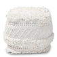 Curlew Pouf Ottoman Moroccan Inspired Ivory Handwoven Cotton