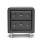 Stella Nightstand - Crystal Tufted Black Upholstered Modern Design