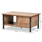 Vaughan Coffee Table - Modern Two-Tone Rustic Oak in Brown and Black Finish, Stylish Wood Design for Living Room Decor