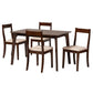 Carola Dining Set Mid-Century Modern Cream Fabric and Dark Brown Finished Wood 5-Piece