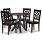 Kaila Dining Set Modern and Contemporary Dark Brown Finished Wood 5-Piece