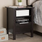 Hamish Nightstand Modern Wenge Brown Finished 1-Drawer Bedside Table for Bedroom Storage