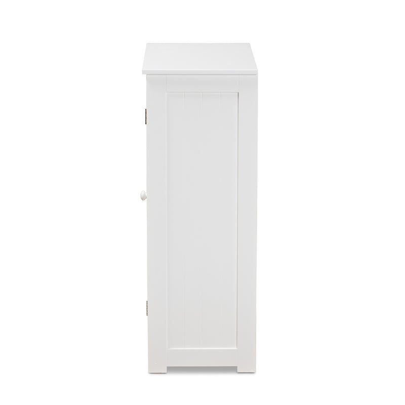 Bauer Bathroom Storage Cabinet Modern White Finished Wood 4-Drawer Organizer for Stylish Home Décor