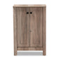 Derek Shoe Cabinet - Modern Rustic Oak Finished Wood with 2 Doors for Stylish Storage Solutions