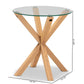 Lida End Table - Modern Contemporary Design with Glass and Wood Finish