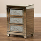 Ralston End Table Contemporary Glam Design with 3 Mirrored Drawers for Stylish Storage and Accent Decor